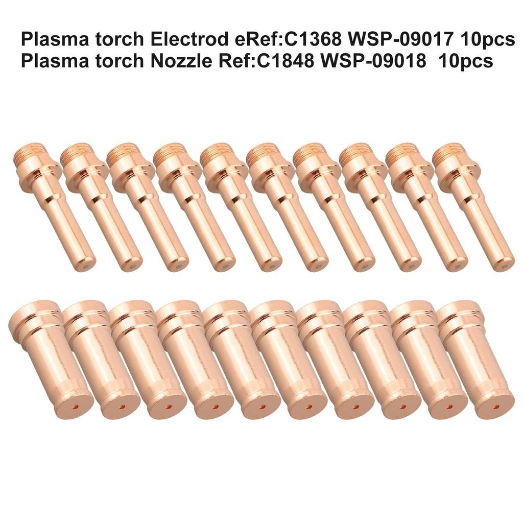 20pcs CP-90 Plasma Torch C1368 Electrode C1848 Tip 1.2mm 50-70A for Cebora CP91