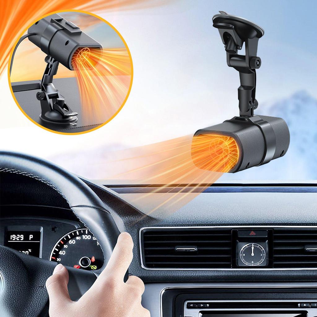 12 Volt Heater Defroster with Fan 2 In 1 Portable Car Heater with Suction Holder for Vehicle Truck Window Winter