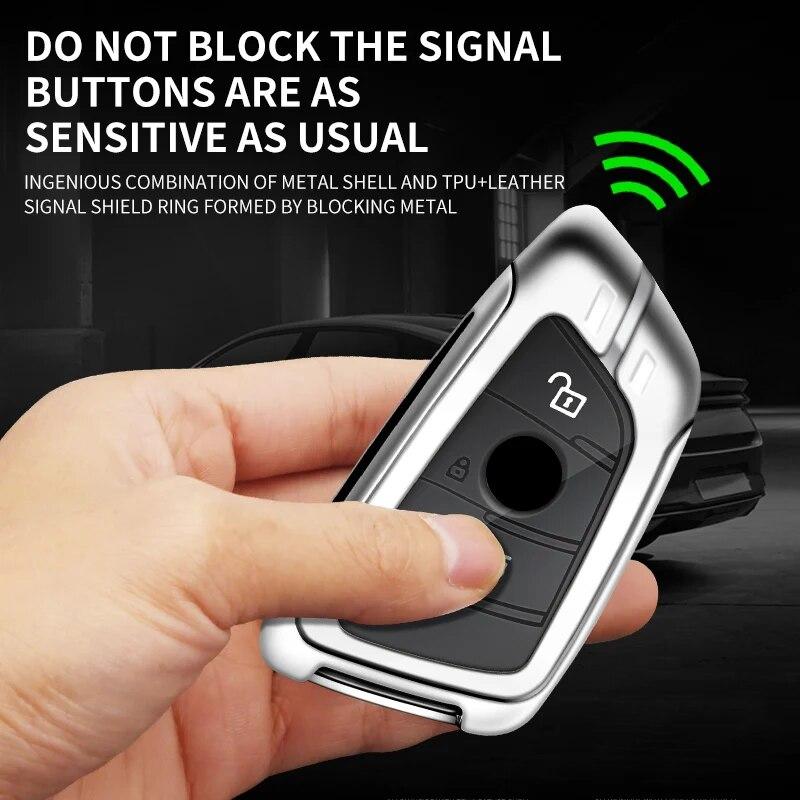 Кожаный чехол для ключей из цинкового сплава для BMW X1 X3 X4 X5 F15 X6 F16 G30 7 серии G11 F48 F39 520 525 F30 118i 218i 320i