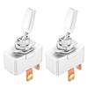 DaierTek Heavy Duty 50 Amp 12V Toggle Switch Automotive 2 Position ON Off Rocker Switch SPST 2 Pin Metal Chrome Plated Screw Terminal (2Pcs)