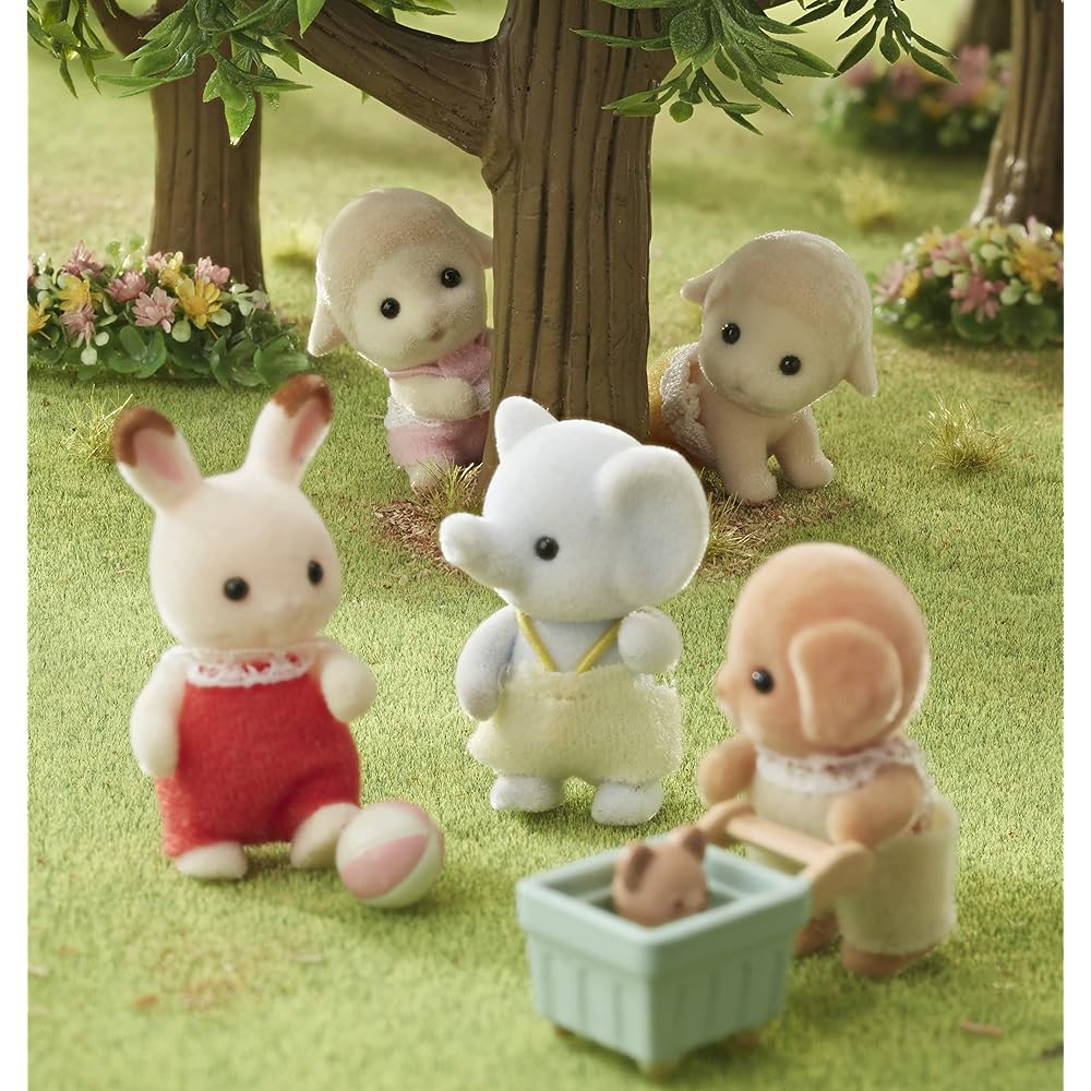 Sylvanian Families EPOCH Twin Sheep Dolls ST Mark Certified Toy for Dollhouse Ages 3 and Up