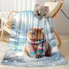 Winter Capybara In Scarf Blankets are suitable for living rooms, bedrooms, camping, and other places, making them an ideal choice for gifts.