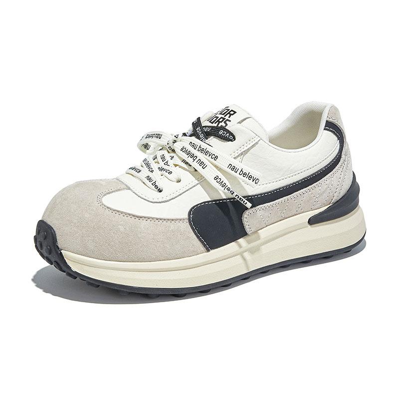 Leather German Training Shoes Women's 2025 Autumn New Sports Dad Shoes Casual Versatile Platform Commuting Forrest Gump Shoes Women