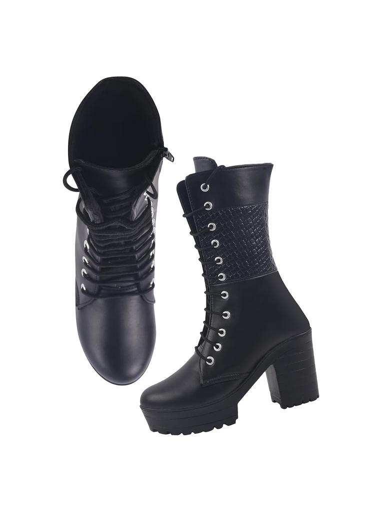 Shoetopia Женские короткие ботильоны на массивном каблуке с нескользящей подошвой, удобные модные ботильоны на щиколотку | Мягкая амортизирующая подошва | Для повседневной носки, вечеринок и зимы