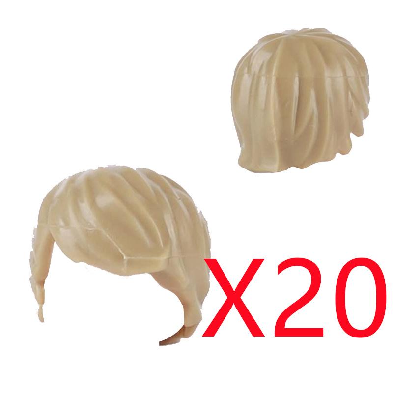 MOC Городские строительные блоки Части тела фигурок Креативные аксессуары Длинные волосы Коричневые Черные Золотые Мини-кирпичики Совместимая игрушка Подарок k030