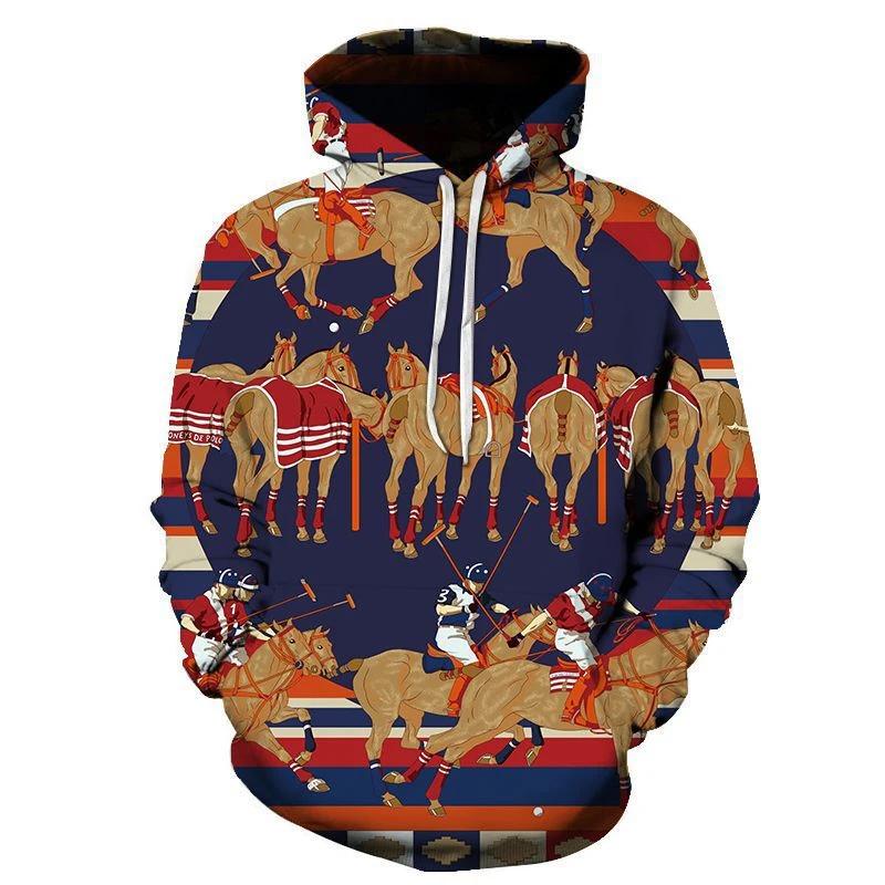 Мужской 3D-принтованный модный пуловер, повседневная уличная одежда, толстовка с капюшоном с узором