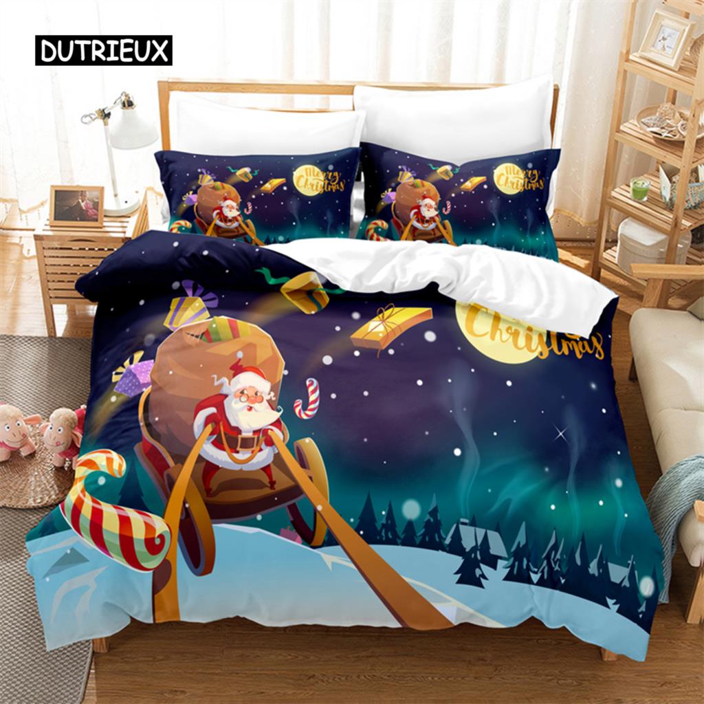 Father Christmas Bedding Set Duvet Cover Set 3d Bedding Digital Printing Bed Linen Queen Size Bedding Set Fashion Design