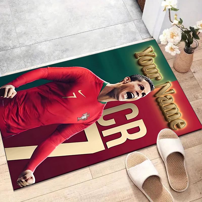 Number 7 Soccer Design Area Rug Personalized Name- Non-Slip, Soft & Cozy Floor Mat for Living Room, Office - Indoor/Outdoor Carpet