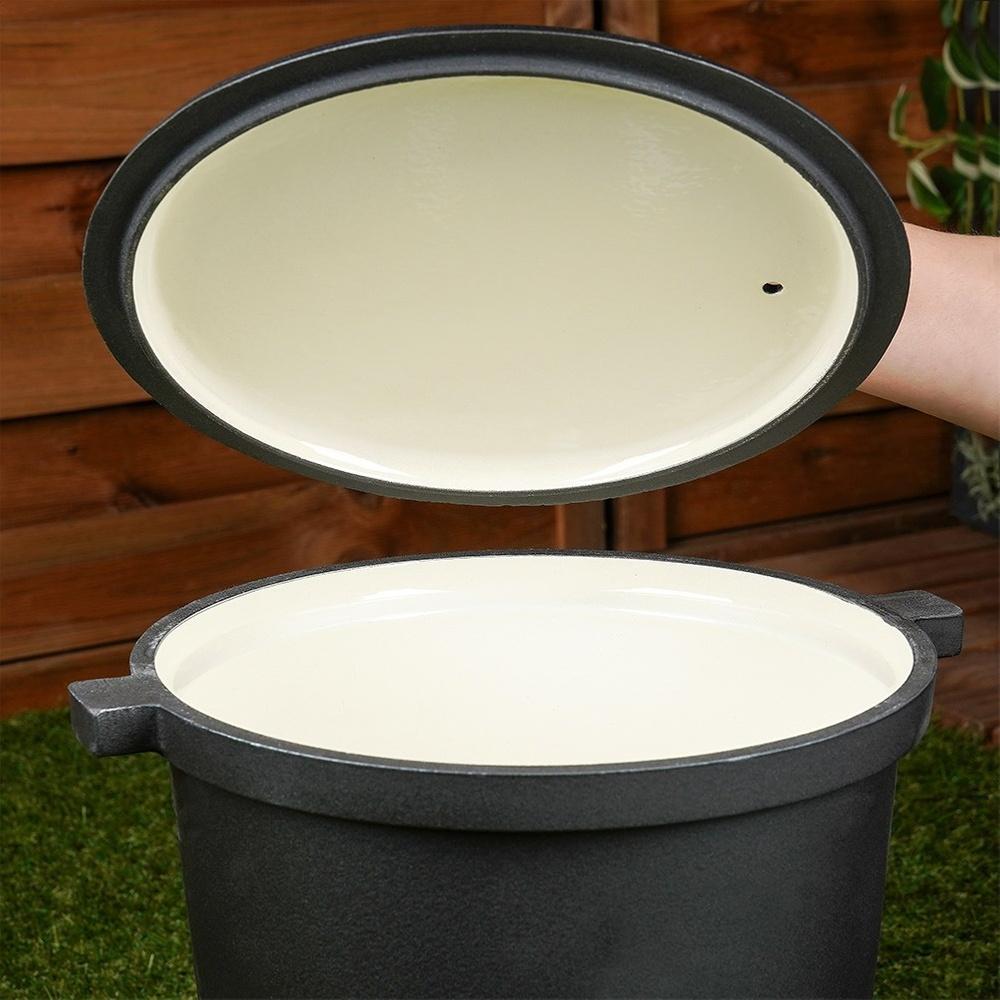 Cast Iron Enameled Cauldron Hungarian Hunting Pot Roasts Campfire 10