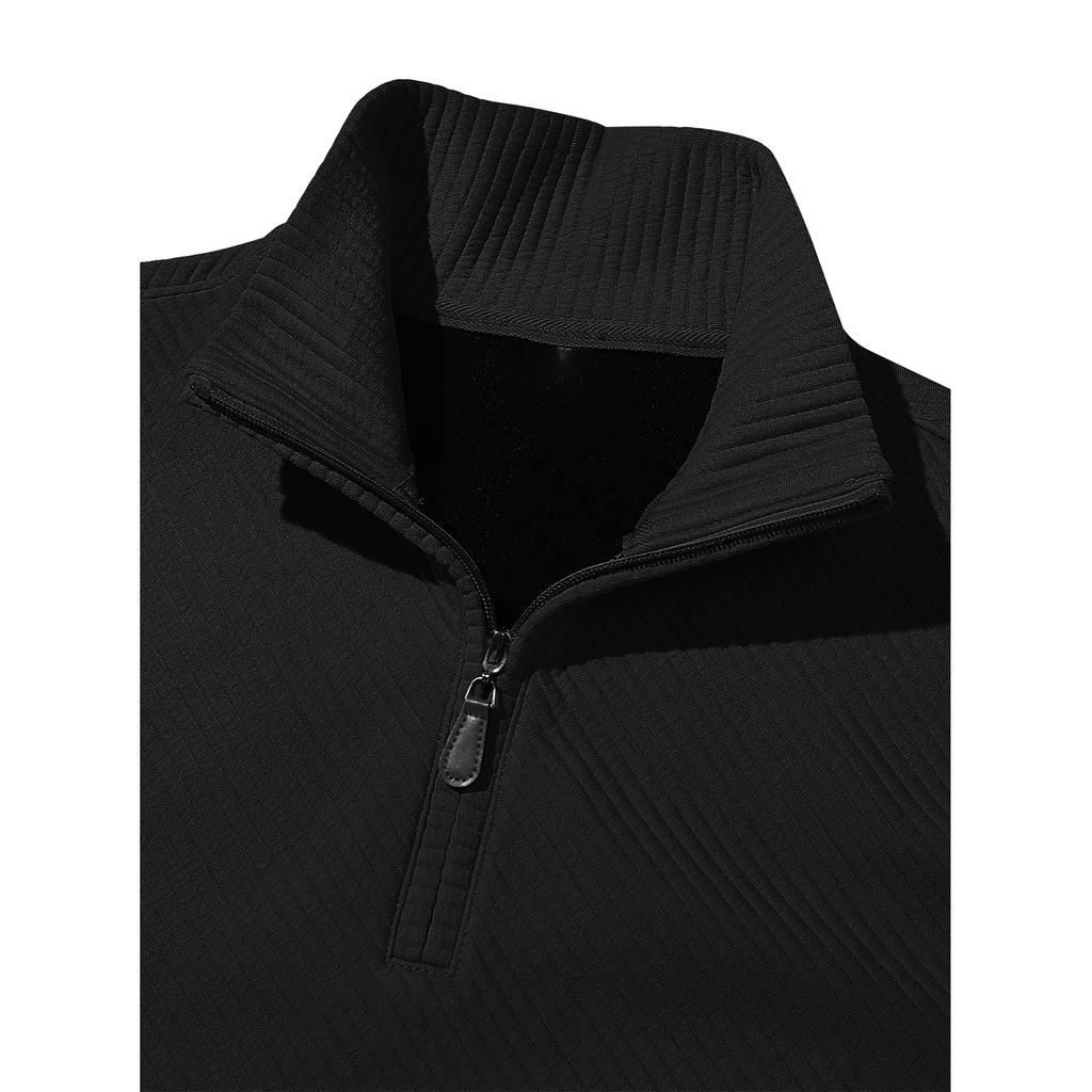 Мужская повседневная свободная однотонная спортивная толстовка с текстурой, на молнии, с длинным рукавом и воротником-стойкой для улицы