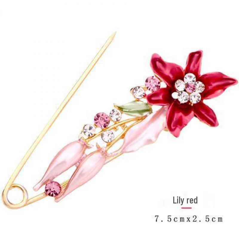 Tulip Corsage Safety Pin Brooch - Anti-Exposure Lapel Pin for Cardigans and Coats