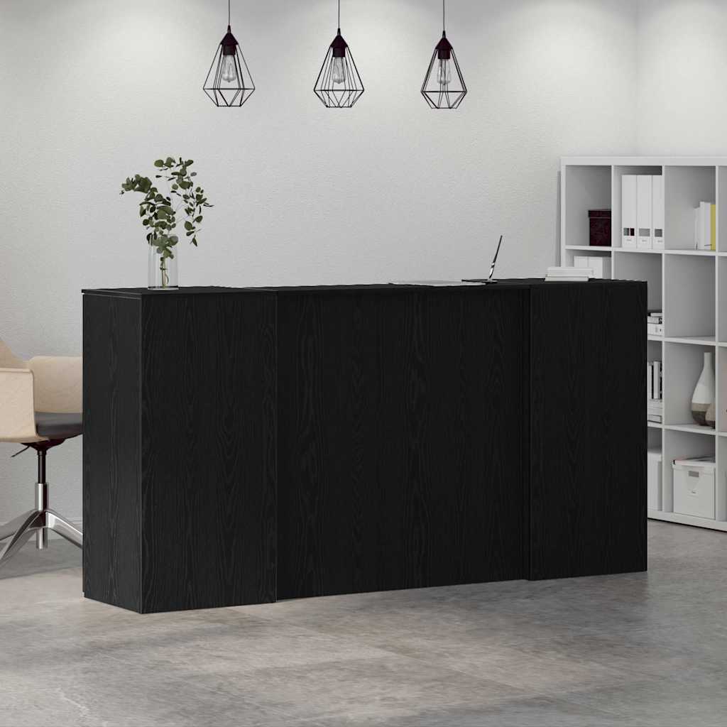 Reception Desk Black Oak Effect 200x50x103.5 cm Engineered Wood