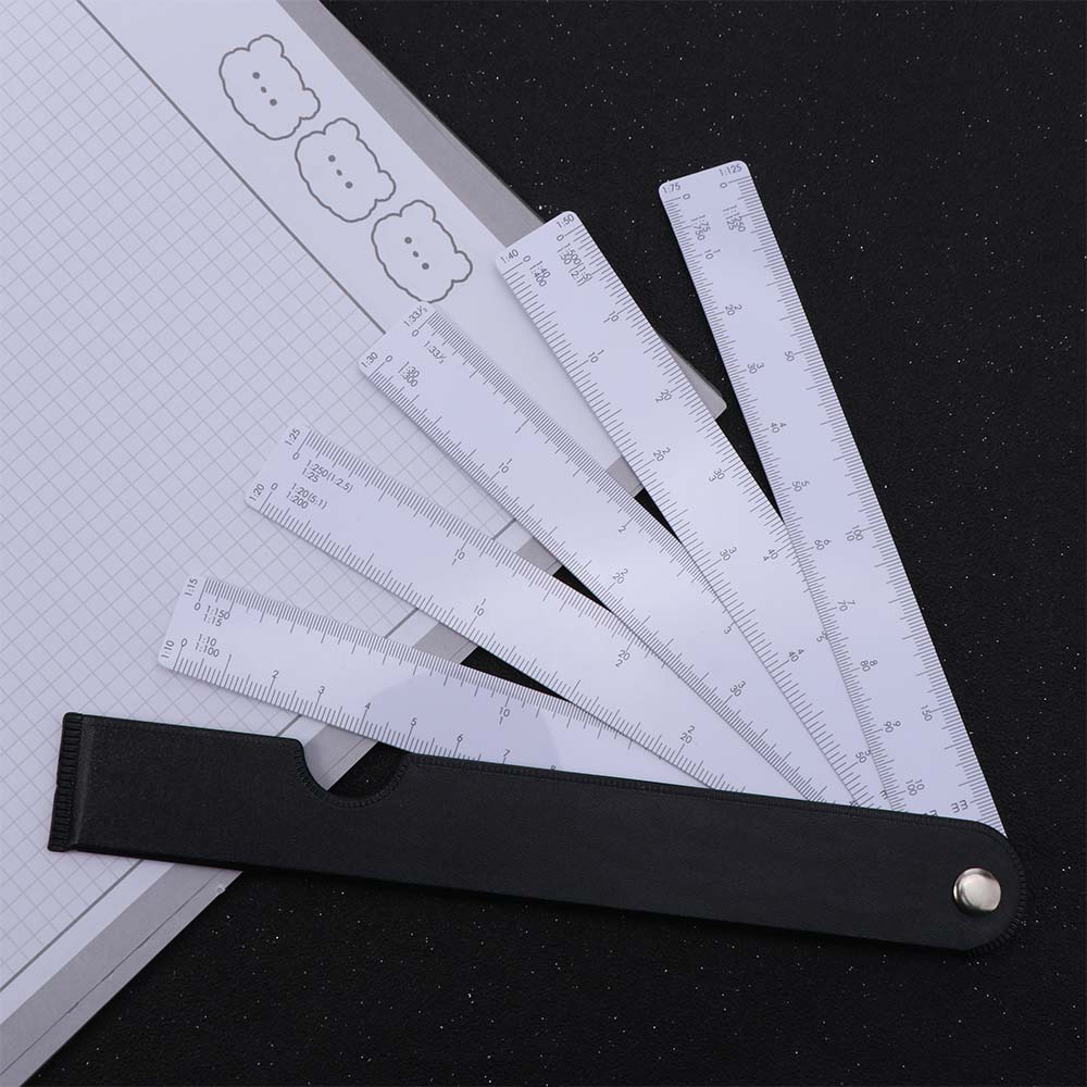 Multifunctional Foldable Rulers 5 Blades Scale Ruler Fan Shape Scale Ruler  School Supplies
