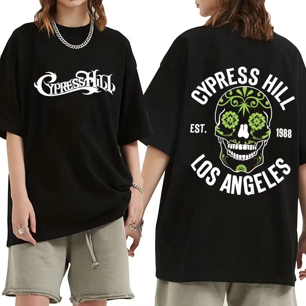 2026 Горячий Рэпер Cypress Hill Скелет Двусторонний Графический Футболка Унисекс Хип-Хоп Уличная Одежда Топ Y2K Готический Хлопок Оверсайз Футболки