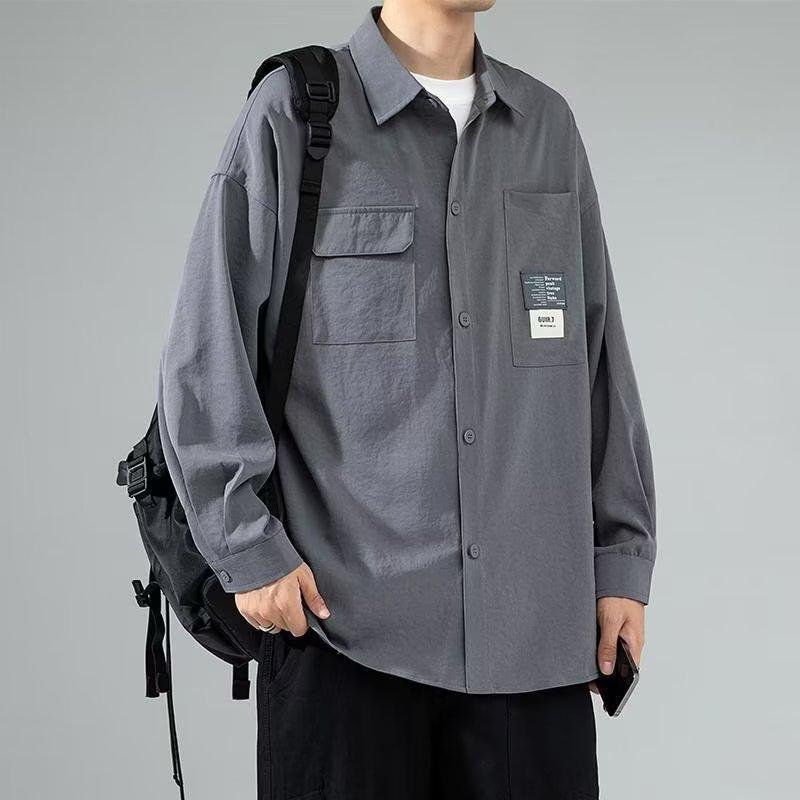 Spring and Autumn Workwear Casual Shirt Men's Long Sleeve Easy Matching Coat Fashion Loose Retro Shirt