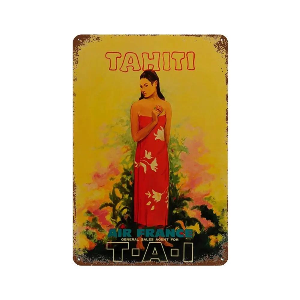 Путешествия Города Табличка Металлические Знаки Винтажный Плакат Япония Таиланд Италия Пейзаж Ретро Тарелка Искусство Живопись Домашний Бар Паб Клуб Декор