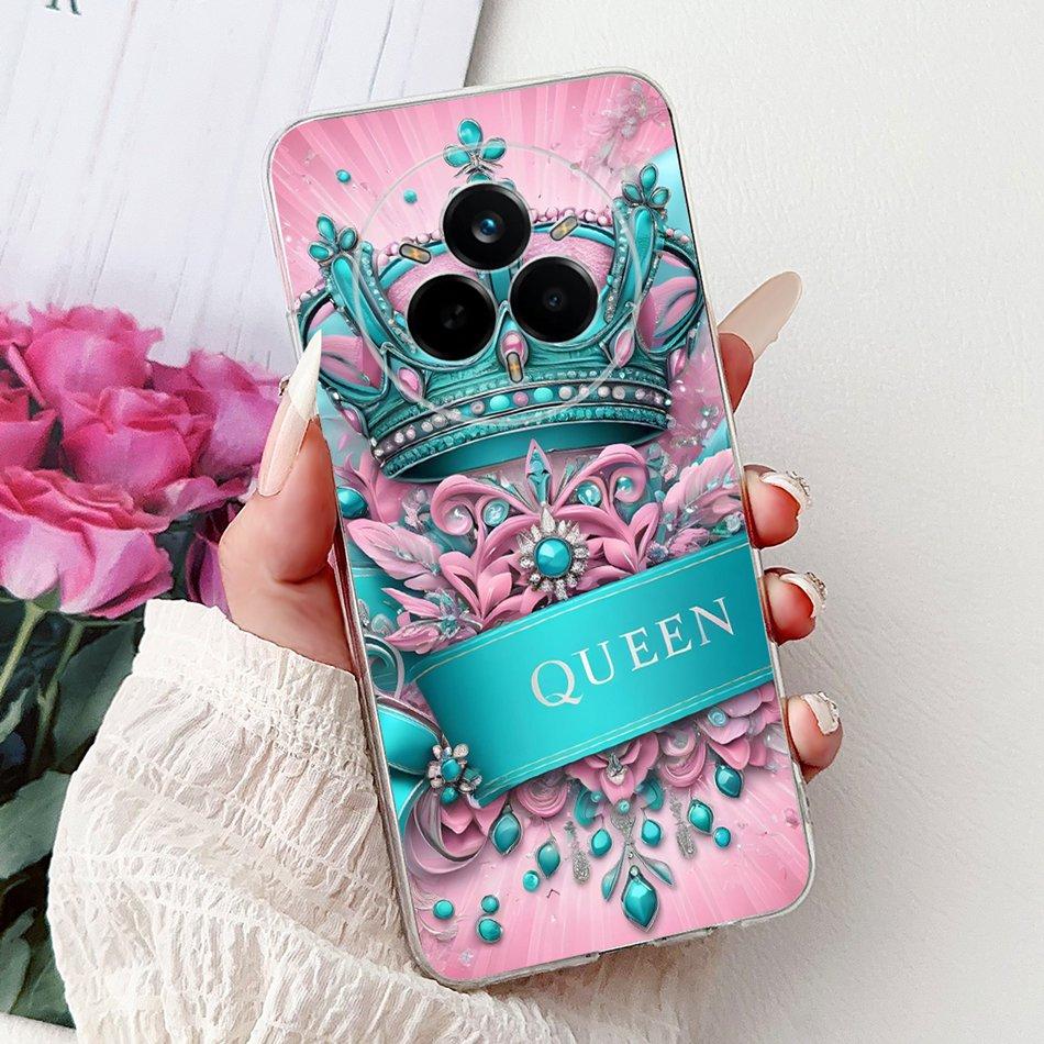 Для Realme 14 Pro 14Pro+ Элегантный чехол для телефона с цветочным принтом и кошкой Для Realme 14 Pro Plus 14Pro 5G Мягкие силиконовые ТПУ чехлы