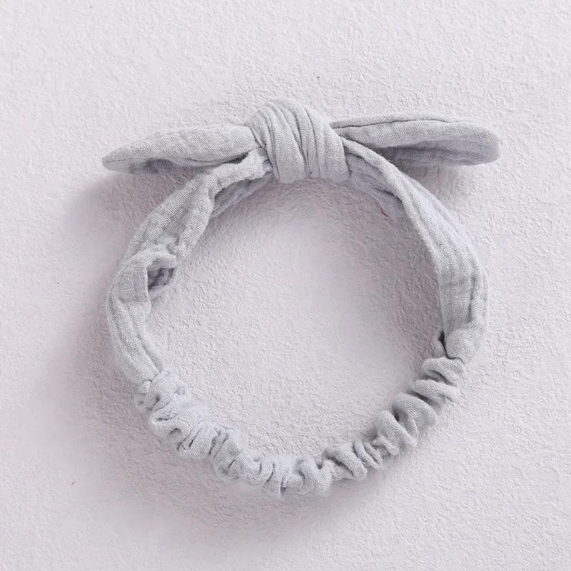 Baby Elastic Hair Bands Girl Headband Cotton Linen Kids Headwear Knot Hair Accessories Toddler Rabbit Ear Turban Playa Ties Soft