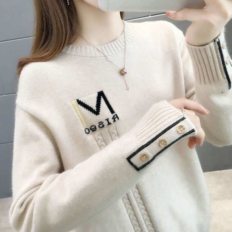 Зимний женский свитер с полувысоким воротником, короткий вязаный свитер на осень и зиму