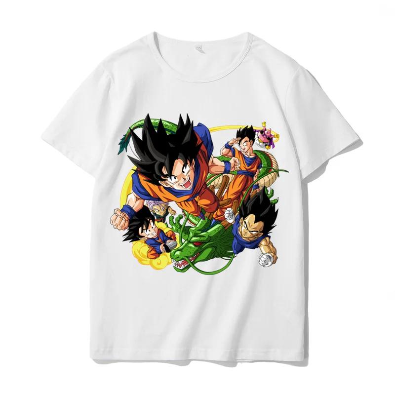Dragon Ball Kids White Cotton T Shirt Son Goku Baby Short Sleeve Tees Shirt Cartoon Boy Girl Summer Clothes Kawaii Tops Gifts
