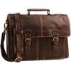 Buffalo Leather Briefcase Messenger Bag, Business Office Laptop Satchel Shoulder Bags For Men and Women,16 Inch Medium