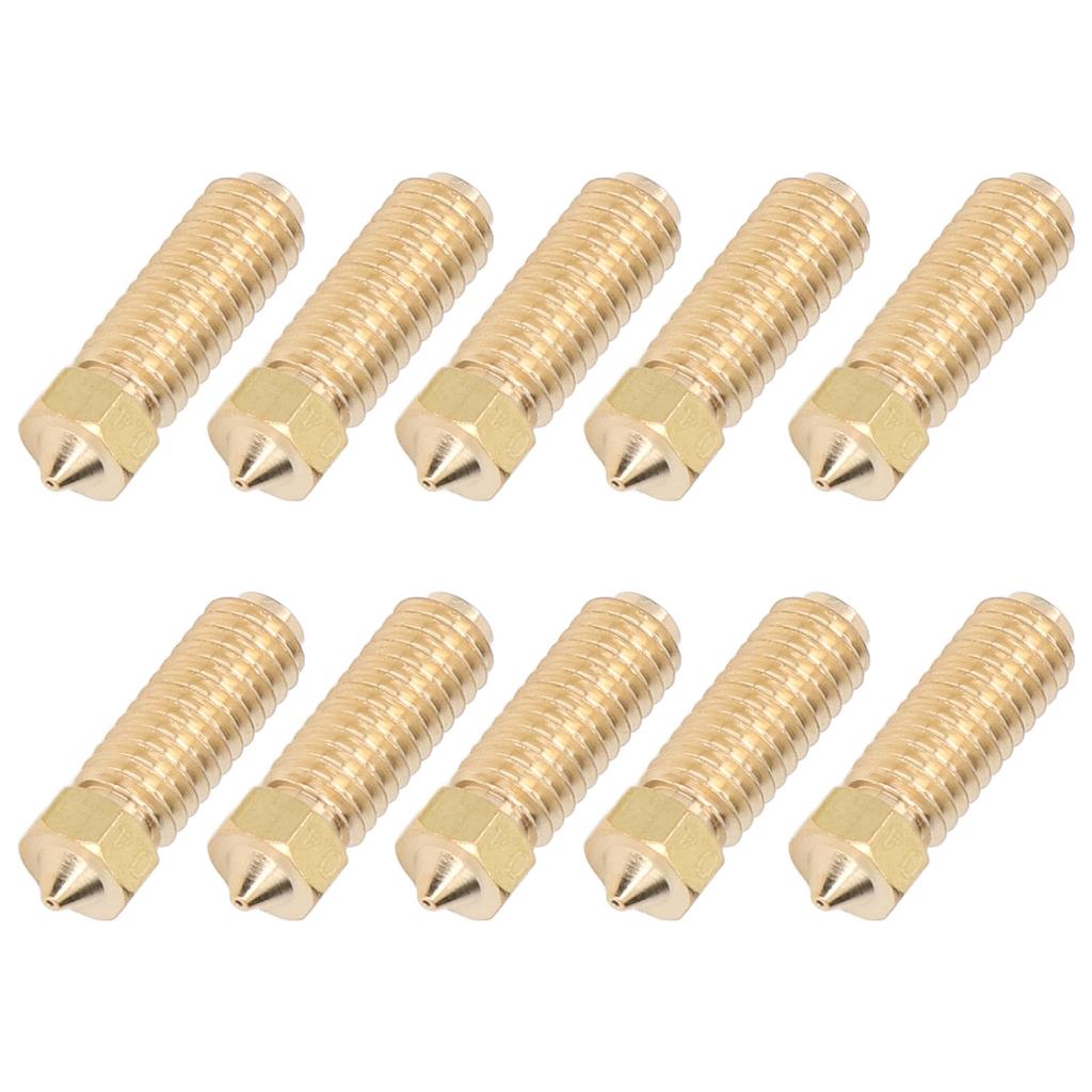 10Pcs 3D Printer Brass Nozzle Strong Heat Conduction Smoothly Inner Wall M6 Brass Nozzle for Kobra3