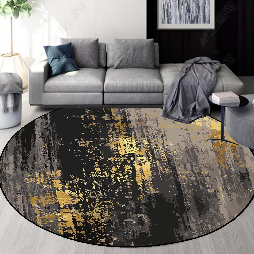 INS Round Carpet Living Room Decoraiton Abstract Luxury Style Large Room Lounge Rug Bedroom Decor Soft Fluffy Study Chair Mat