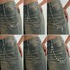 Hip Hop Punk Thorn Chain Jeans Chain Personalized Metal Cross Pendant Waist Chain Pendant