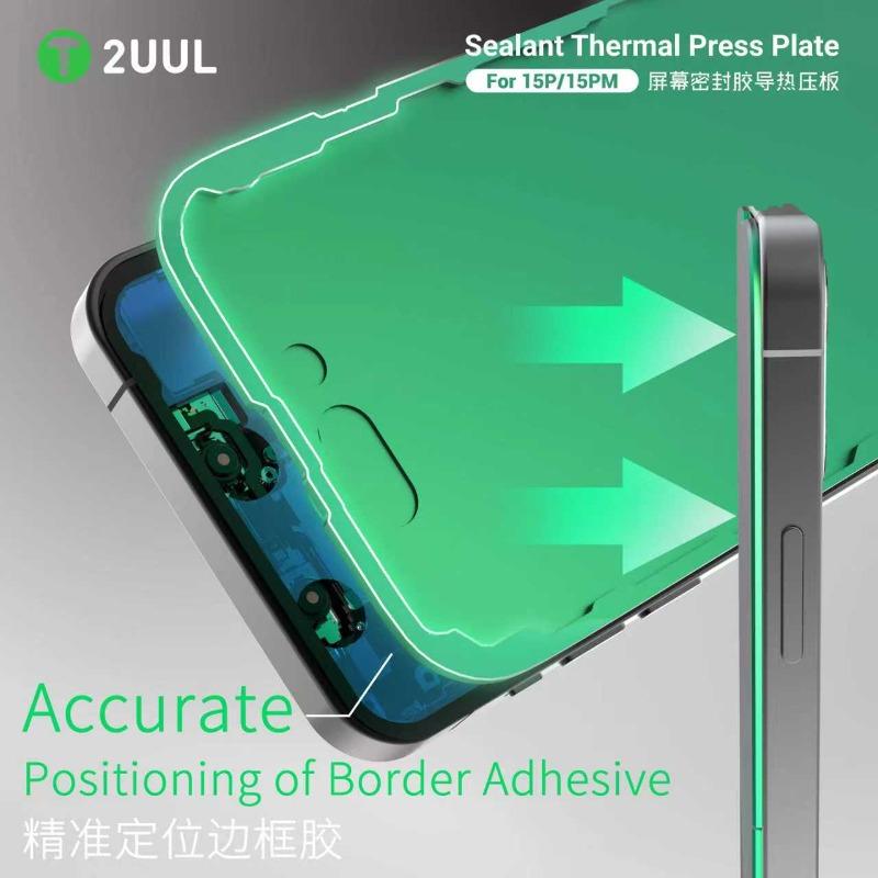 2UUL DA65 LCD Screen Sealant Thermal Press Plate for IPhone15P/PM Touch Screen Border Frame Adhesive Positioning