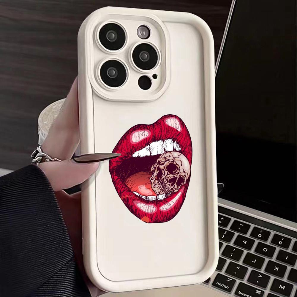 LZ20 Lips kiss design силиконовый чехол для телефона Infinix Smart 9 Hot 40i Tecno Camon 20 Pro Moto G22 G30 OnePlus Google Pixel 9 противоударный задний чехол