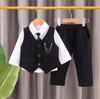 Baby Autumn Outfit Stylish Children's Three Piece Set Baby Suit Vest