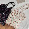 22 весна и лето новая шифоновая сумка через плечо с оборками, милая холщовая сумка с вишней, большая вместимость, портативная сумка-тоут