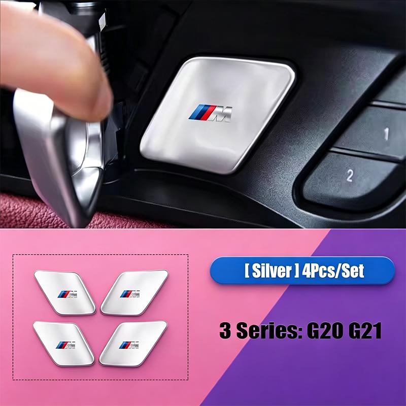 4Pcs 3D Car Inner Door Bowl Guard Stainless Steel Protection Cover Stickers For BMW 3 5 series i3 i5 X3 X5 G05 G45 G60 2019-2025 TCFJN1