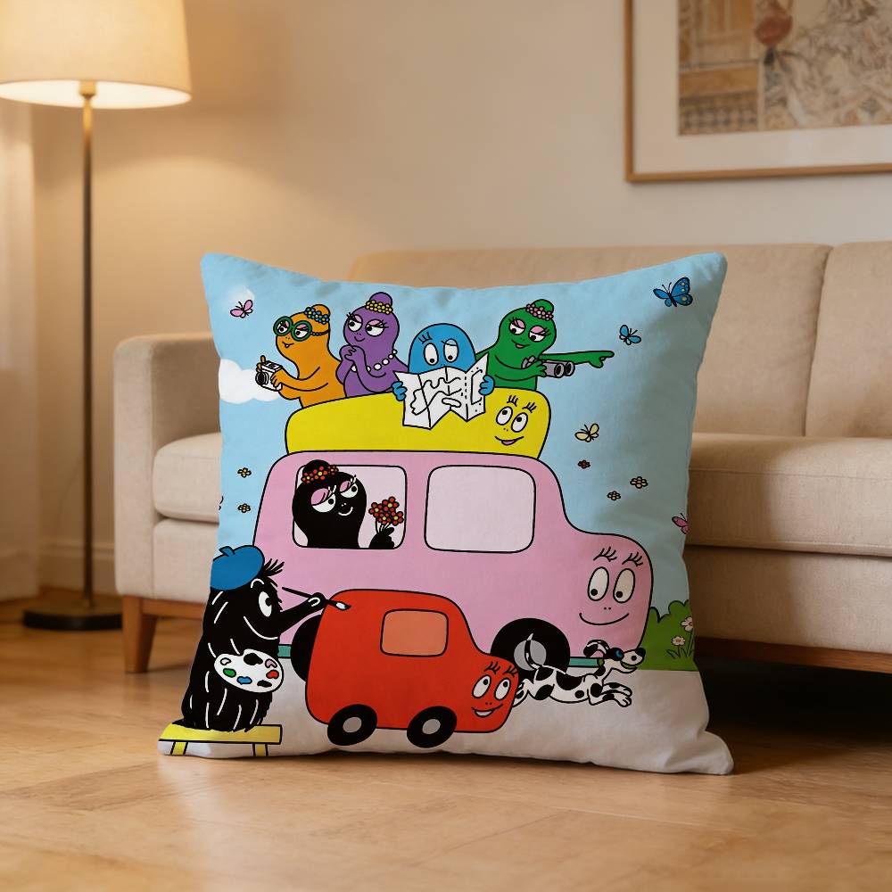 Cute Cartoon B-Barbapapa Pillow Case Pattern Printed Pillowcase For Living Room Sofa Cushion Cover