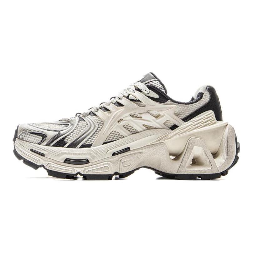 Li Ning Furious Rider ACE 3.0 Модный тренд Амортизация, Износостойкие Низкие Повседневные Кроссовки Унисекс Цвет: Слоновая кость / Черный AZGV151-1
