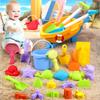 Children's Beach Toy Set, ATV, Sand Digging and Water Toy, Beach Bucket, Hourglass, Shovel, Beach Sand Play Tool Random Colors