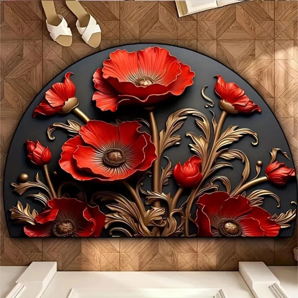 Flower Floral Welcome Rugs Non Slip Door Mat High Quality Entrance Mat Indoor Outdoor