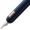LAMY Dialog CC Blue Fountain Pen Patented Capless Compact Fountain Pen with Gold 14K Gold Nib with Partial Platinum Fine Point Includes Leather Case