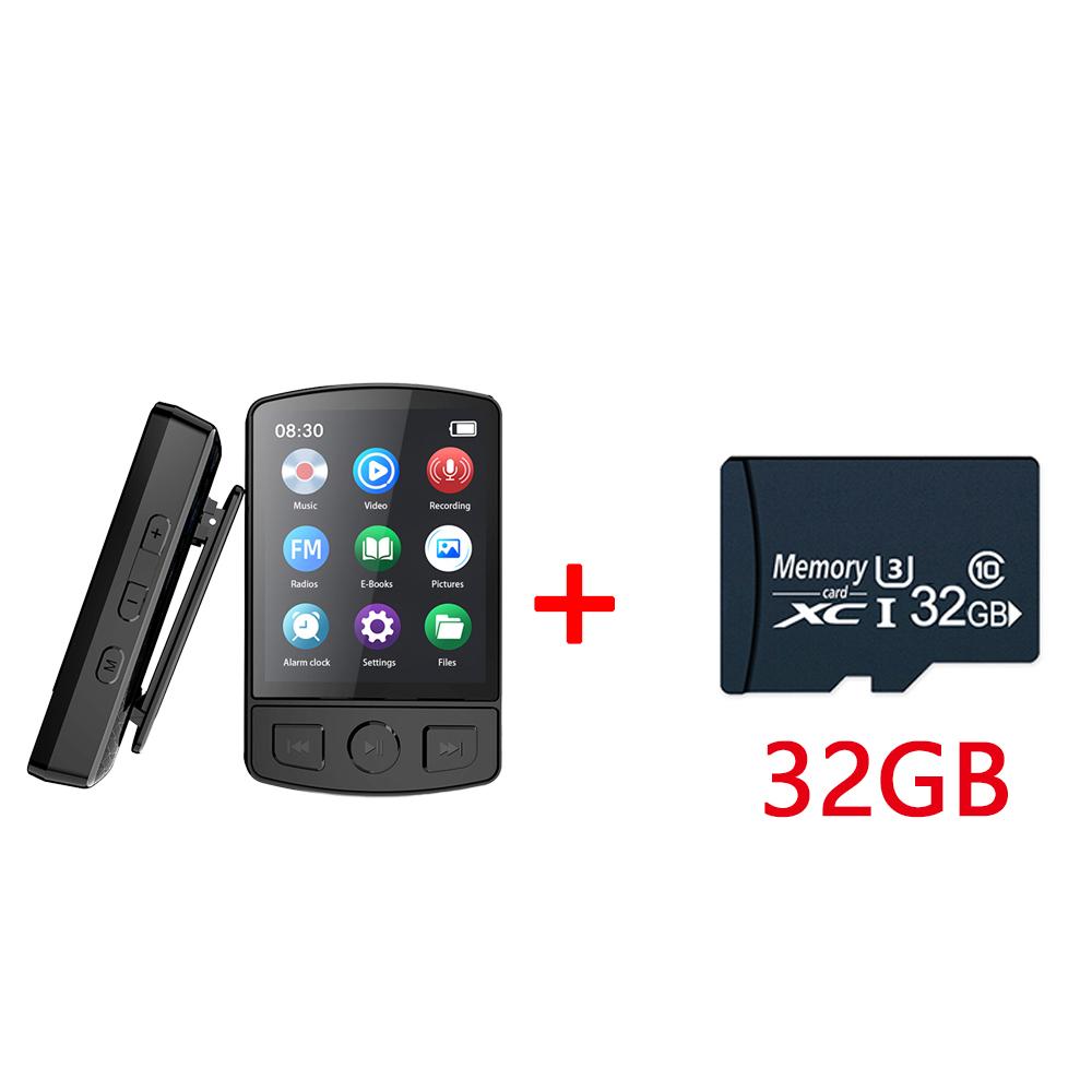 A7 Bluetooth 5.2 MP3-плеер с клипсой для крепления, спортивный музыкальный Walkman с записью экрана, поддержка FM, записи, электронных книг, будильника