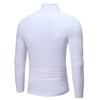 Men Autumn Winter Slim Fit Bottoming T-shirt Turtleneck Long Sleeve Solid Color Elastic Thin Pullover Tops Streetwear