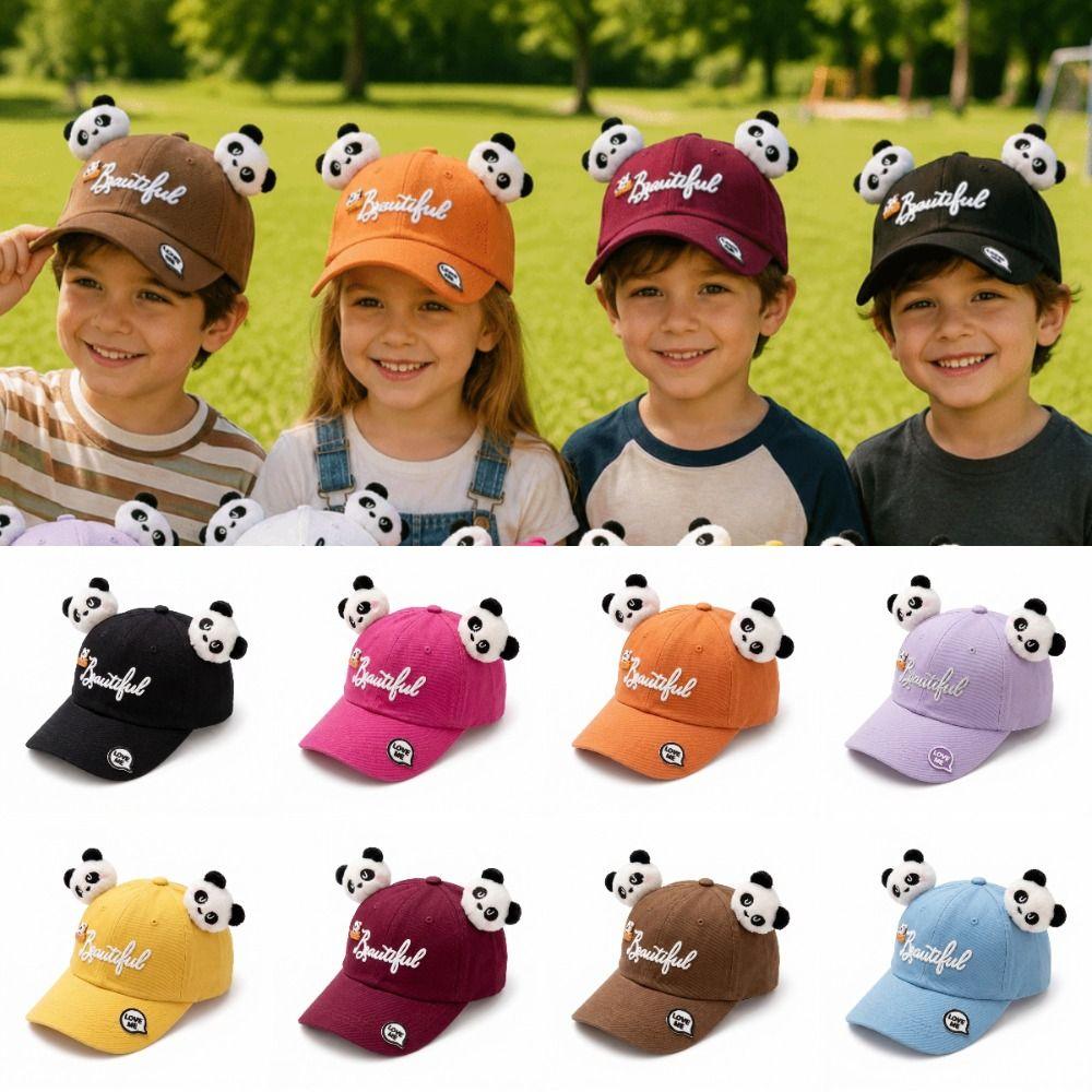 Cute 3D Panda Baseball Cap Versatile Breathable Boy Girl Sun Hat Lightweight 10 Colors Peaked Cap For Summer Outdoor