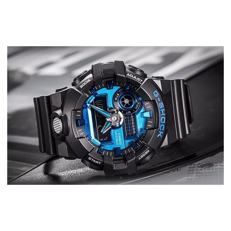 Casio G-SHOCK Серия Тематическая Модные Цветные Водонепроницаемые и Ударопрочные Двойной Дисплей Спортивные Наручные Часы Рекомендация для Активного Отдыха Кварцевый Механизм GA-710-1A2PR