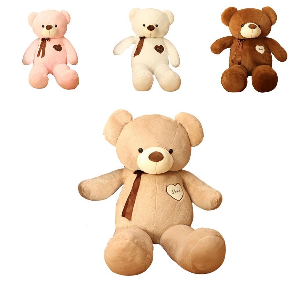 Genuine Teddy Bear Plushie With Silk Ribbon Perfect Gift For Baby Showers And Birthdays