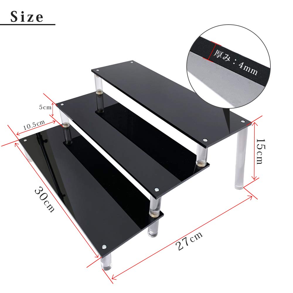 СТИЛЬ ИНГА Большие фигуры также могут быть ступенчато выставлены для демонстрации! сцена, 3-ярусная, (черный)