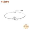 Tancise 925 Sterling Silver Zircon Bracelet Jewelry Geometric Bead Chain Link Bracelets Fashion Fine Wedding Gift for Girlfriend Women