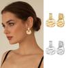 Elegant Square Ear Clips Light Luxury Women Earrings Trendy Water Ripple Ear Clips  Special Events