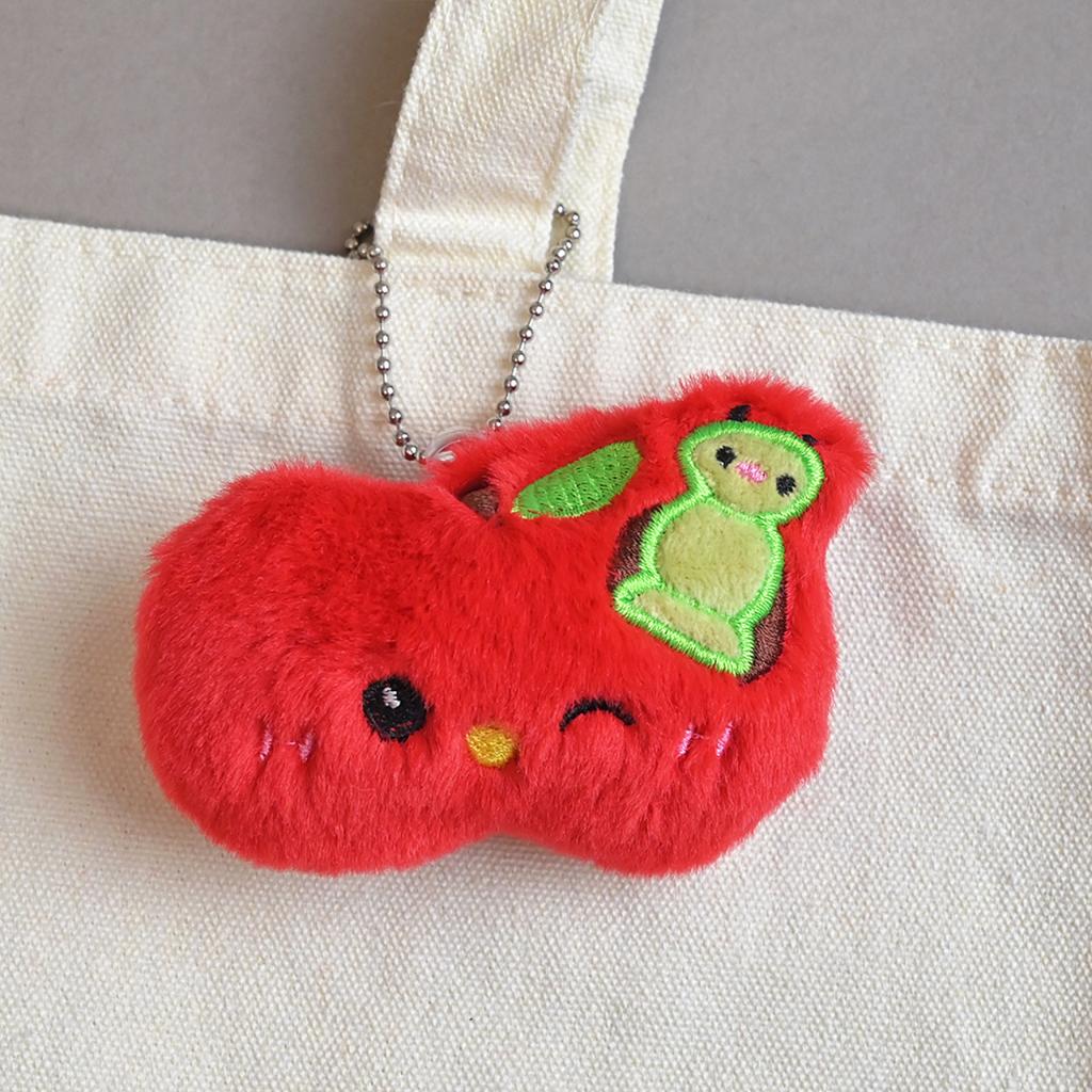 Подвеска в форме яблока из плюшевых материалов, удобная и портативная, прекрасный дизайн для женских рюкзаков, украшение