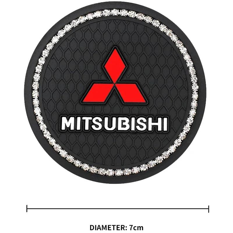 Diamond Car Water Cup Pad Anti-slip Bottle Mat for Mitsubishi Lancer Ex Mirage V33 G4 26 OTO ASX L300 Montero Eclipse L200 EVO