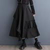 Black Plus Size High Waist Vintage Spring Summer Autumn Casual Loose Long Woman Skirt
