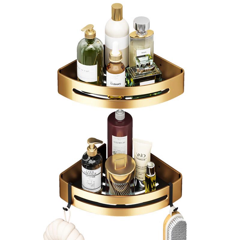 Металлическая угловая полка для ванной комнаты Zhaiwanjia, 3 яруса, без сверления